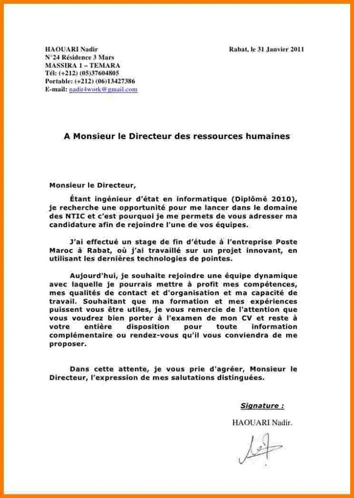 lettre de motivation ingenieur informatique