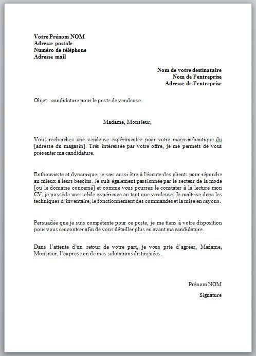 lettre de motivation poste commercial