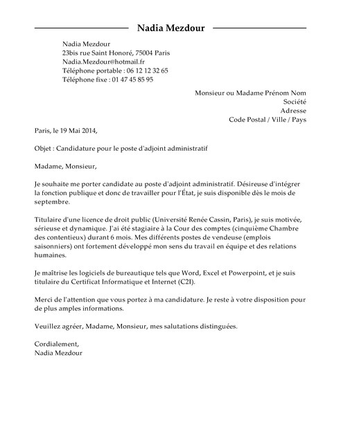 lettre de motivation poste commercial