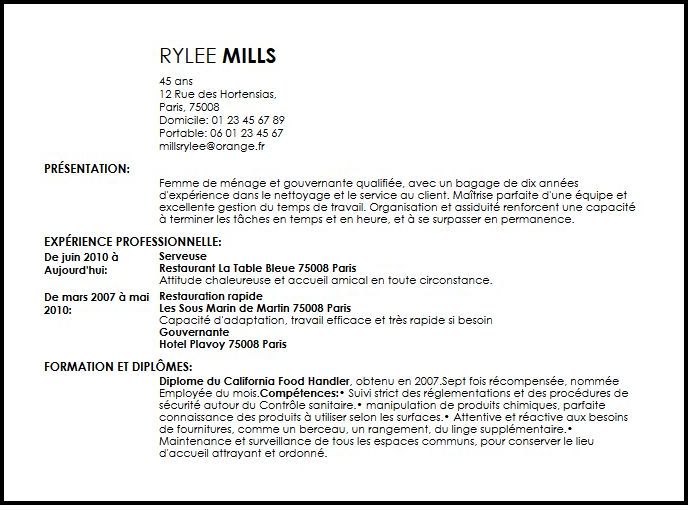 lettre de motivation pour femme de menage gratuite