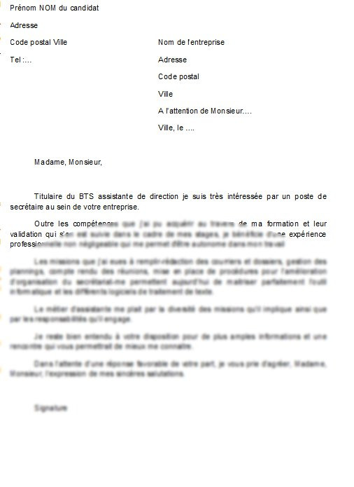 lettre de motivation secretaire gratuite