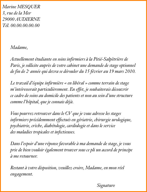 lettre de motivation stage de formation professionnelle