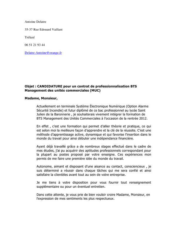 lettre de motivation stage en entreprise bts muc