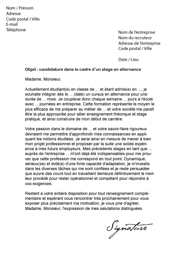 lettre de motivation stage licence pro banque