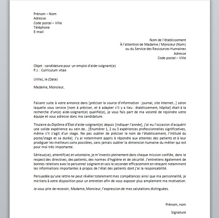 lettre de motivation titre