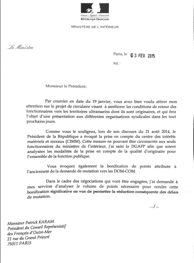 lettre de mutation geographique