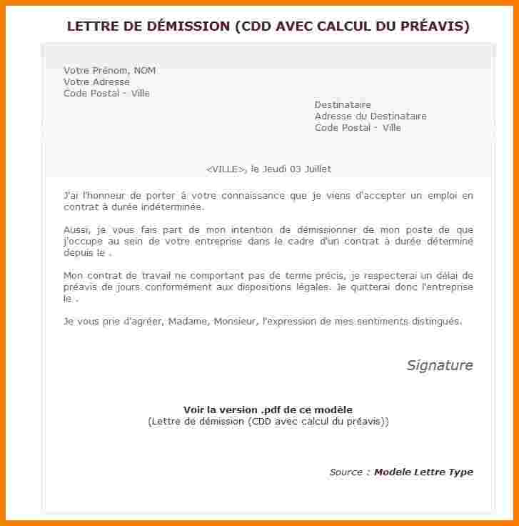 lettre de non renouvellement de cdd gratuite