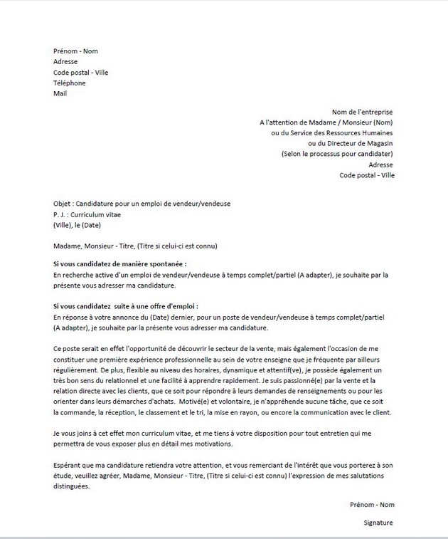 lettre de presentation