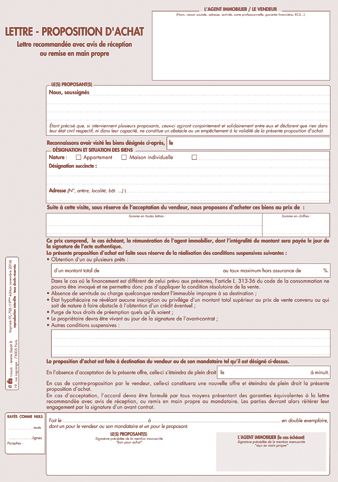 lettre de proposition de vente