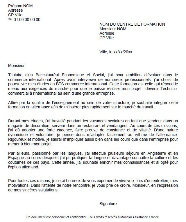 lettre de protestation exemple