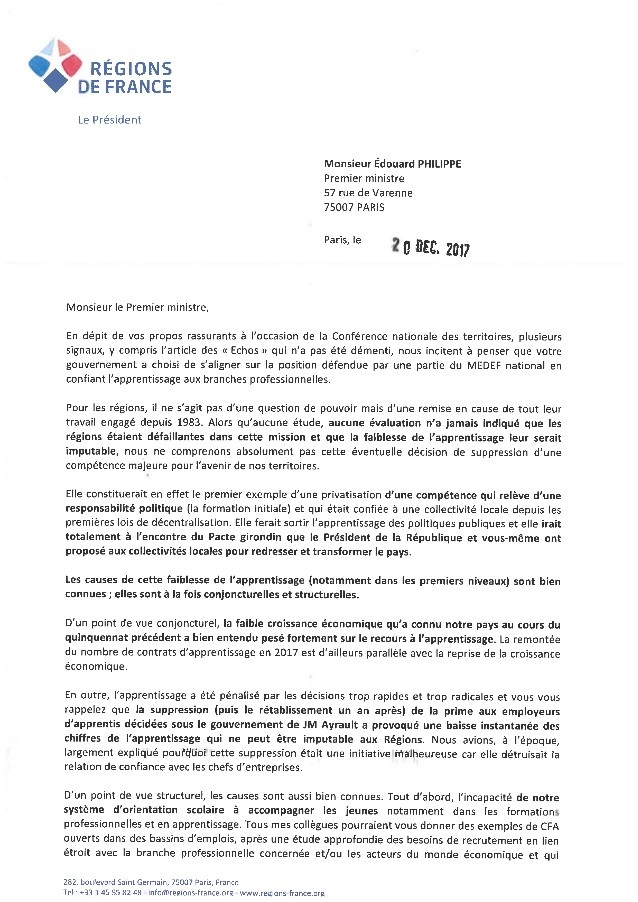 lettre de protestation exemple