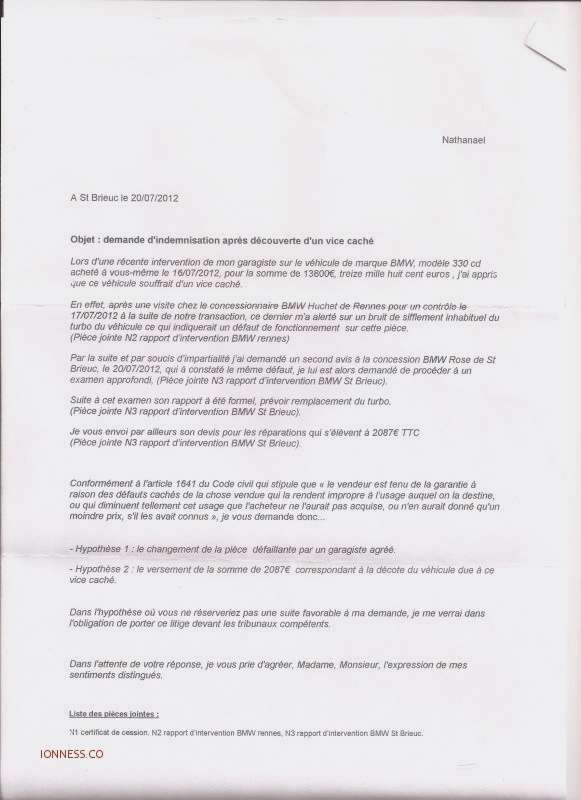 lettre de reclamation pour non paiement