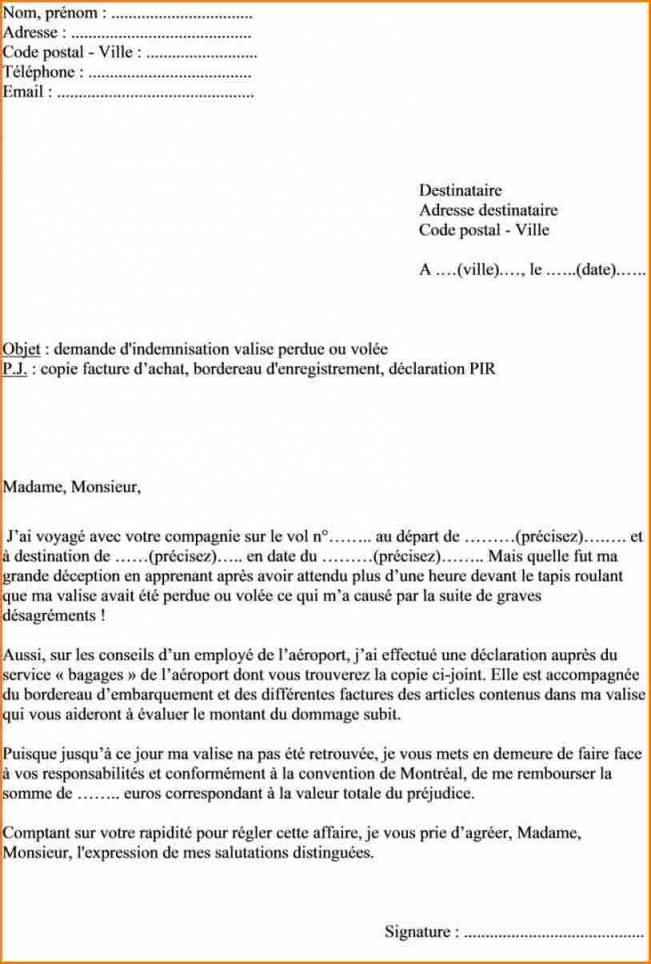 lettre de reclamation pour non paiement