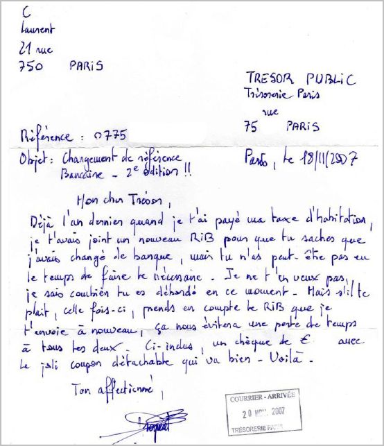 lettre de reclamations