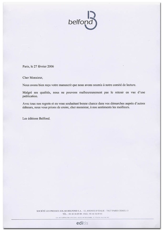 lettre de refus de stage
