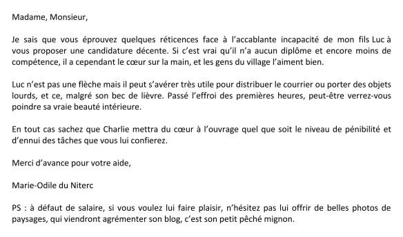 lettre de relance candidature