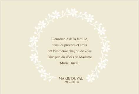 lettre de remerciement apres un deces