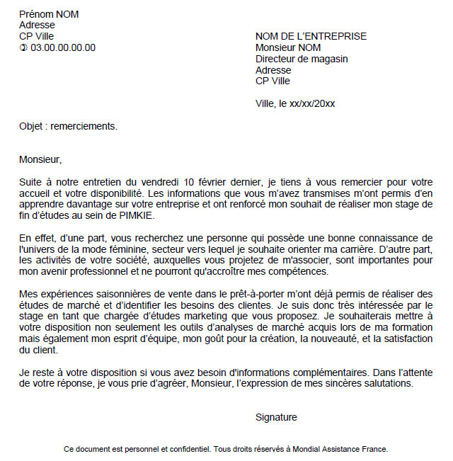 lettre de remerciement augmentation