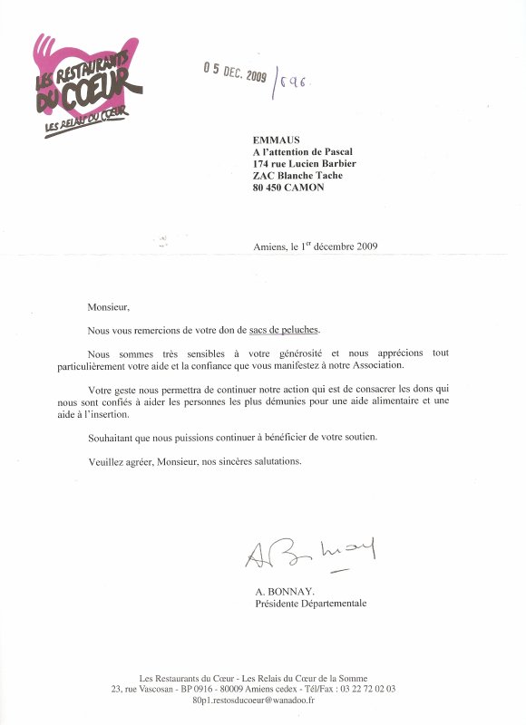 lettre de remerciement gratuite