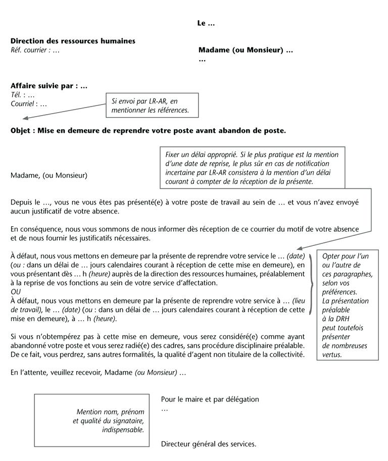 lettre de reprise de travail apres conge parental