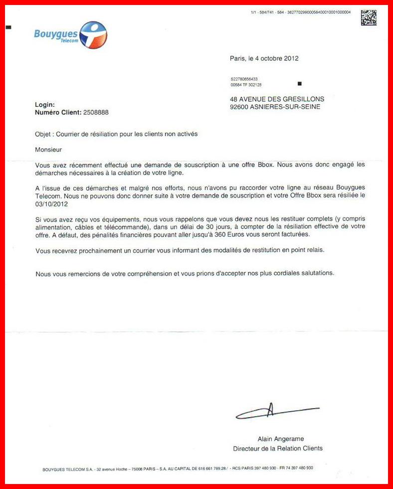 lettre de resiliation bbox bouygues telecom