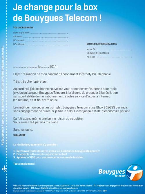 lettre de resiliation bbox bouygues telecom
