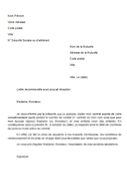 lettre de resiliation canalsat reunion