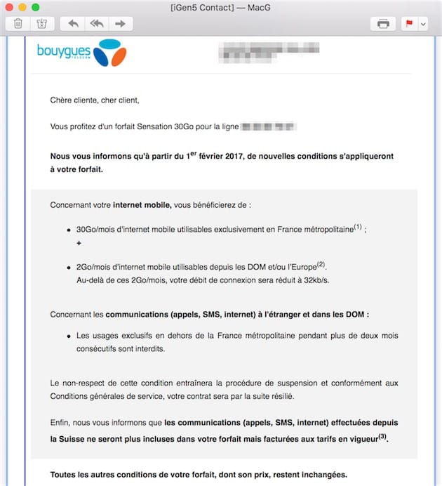 lettre de resiliation d'abonnement bouygues