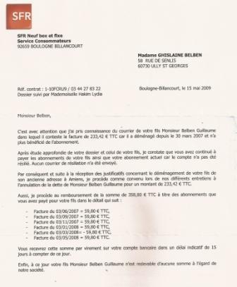 lettre de resiliation neufbox sfr