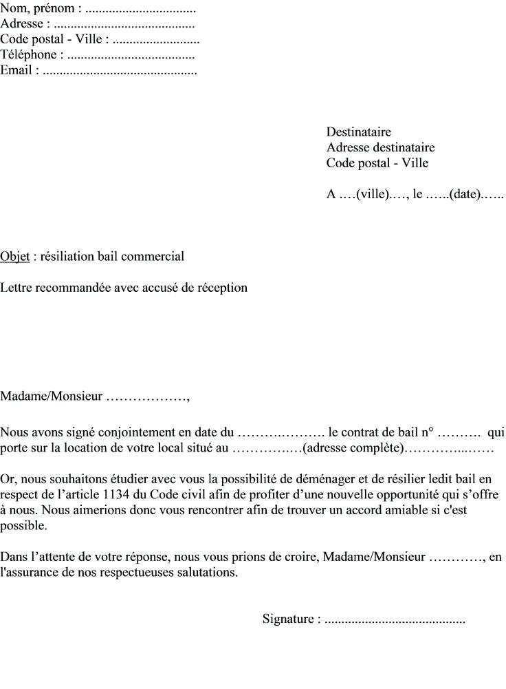 lettre de resiliation pdf