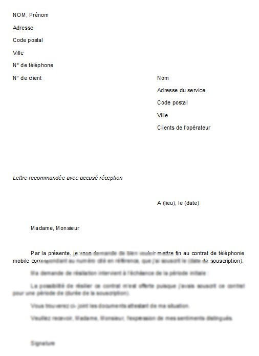 lettre de rupture de contrat assurance