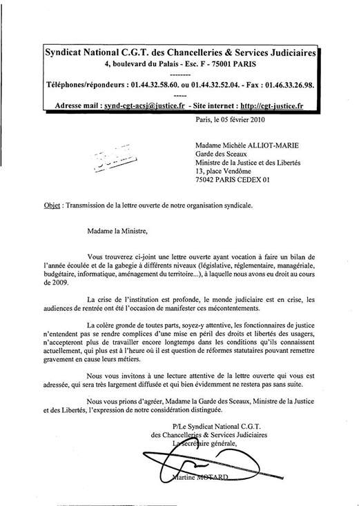 lettre de transmission de courrier