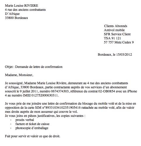 lettre declaration bris de glace assurance