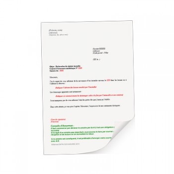 lettre declaration bris de glace assurance