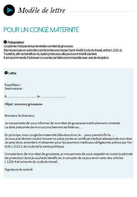 lettre declaration de grossesse