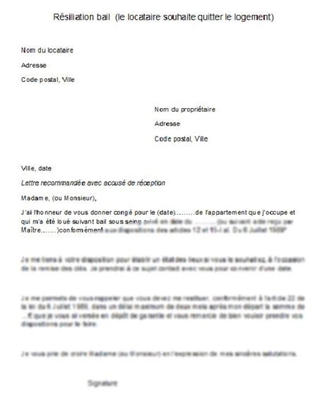 lettre dedite appartement location