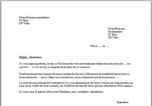 lettre demande attestation assedic
