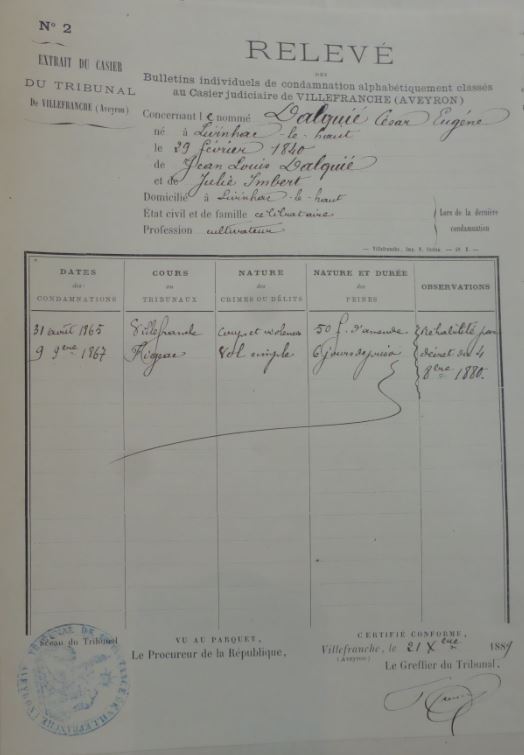 lettre demande casier judiciaire n 3