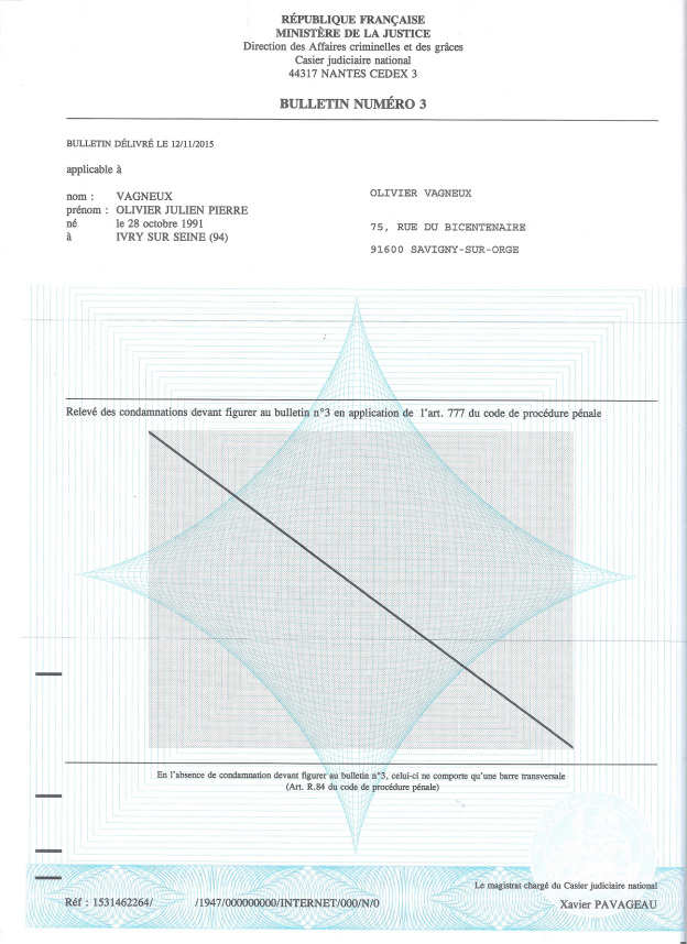 lettre demande casier judiciaire n 3