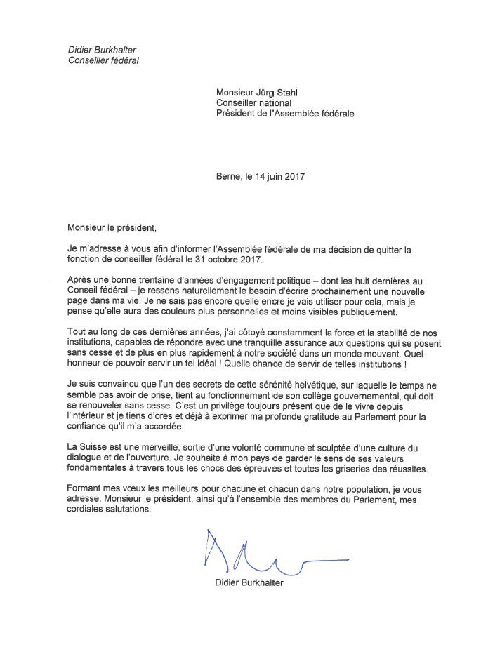 lettre demission exemple suisse