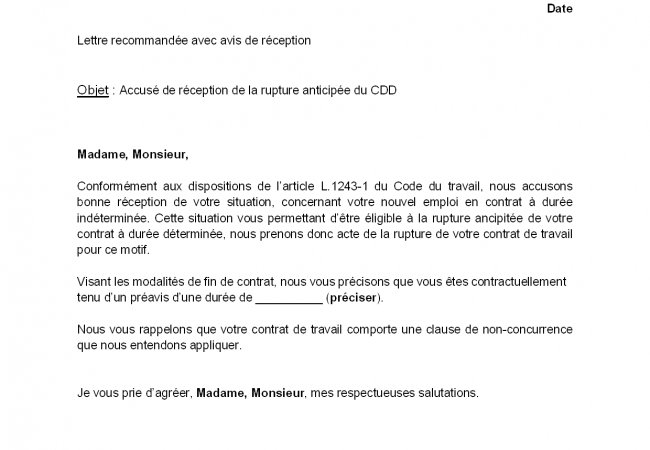 lettre demission main propre