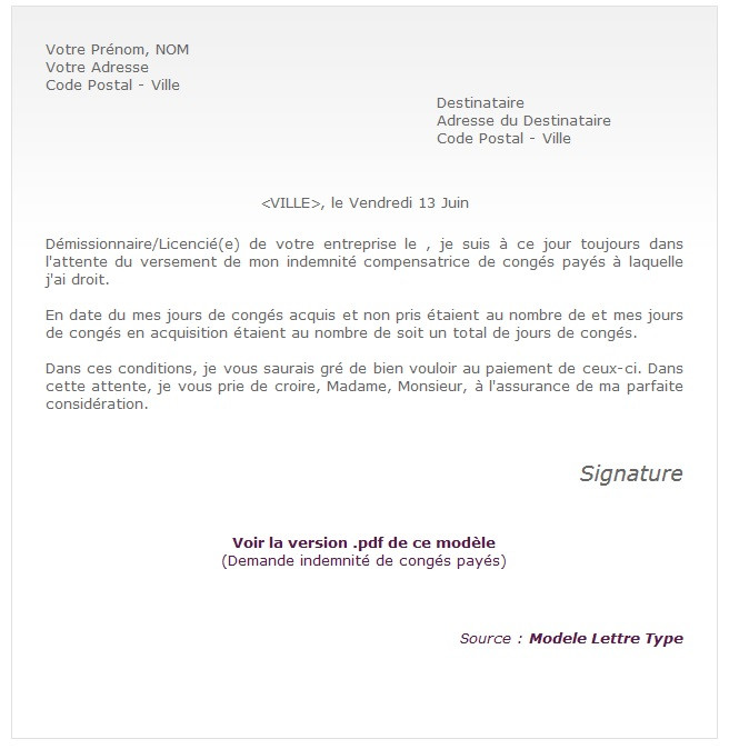 lettre demission mutation conjoint