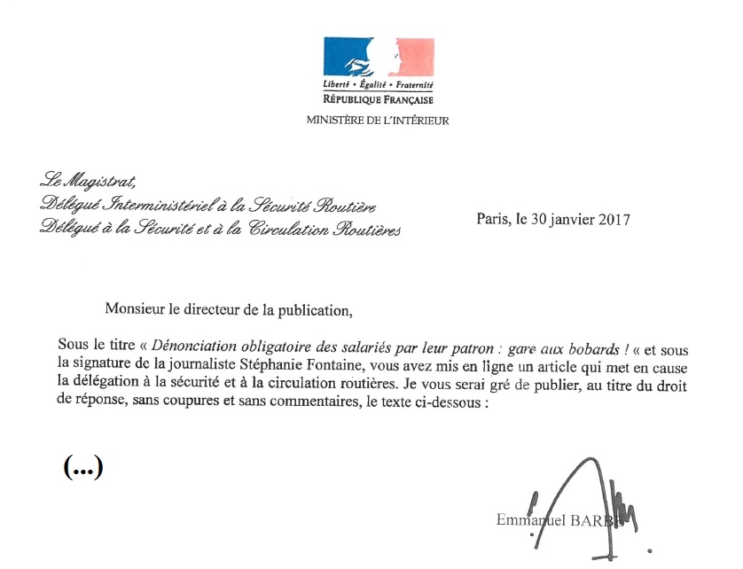 lettre denonciation securite sociale