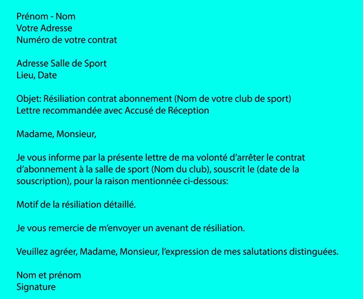 lettre desabonnement