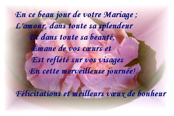 lettre felicitation mariage