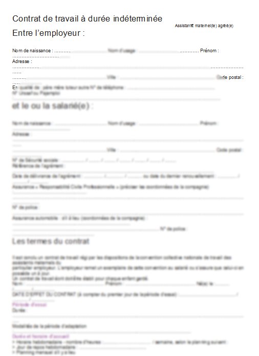 lettre fin de contrat assistant maternelle