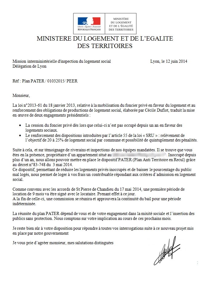 lettre locataire