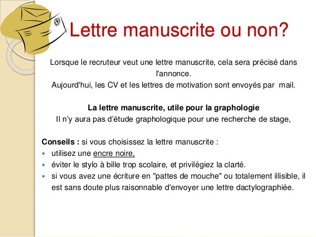 lettre manuscrite ou tapee
