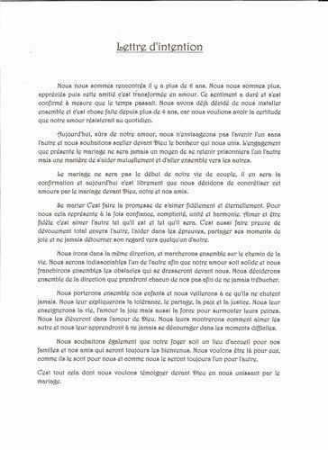 lettre mariage