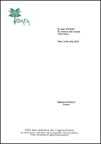 lettre modele gratuite